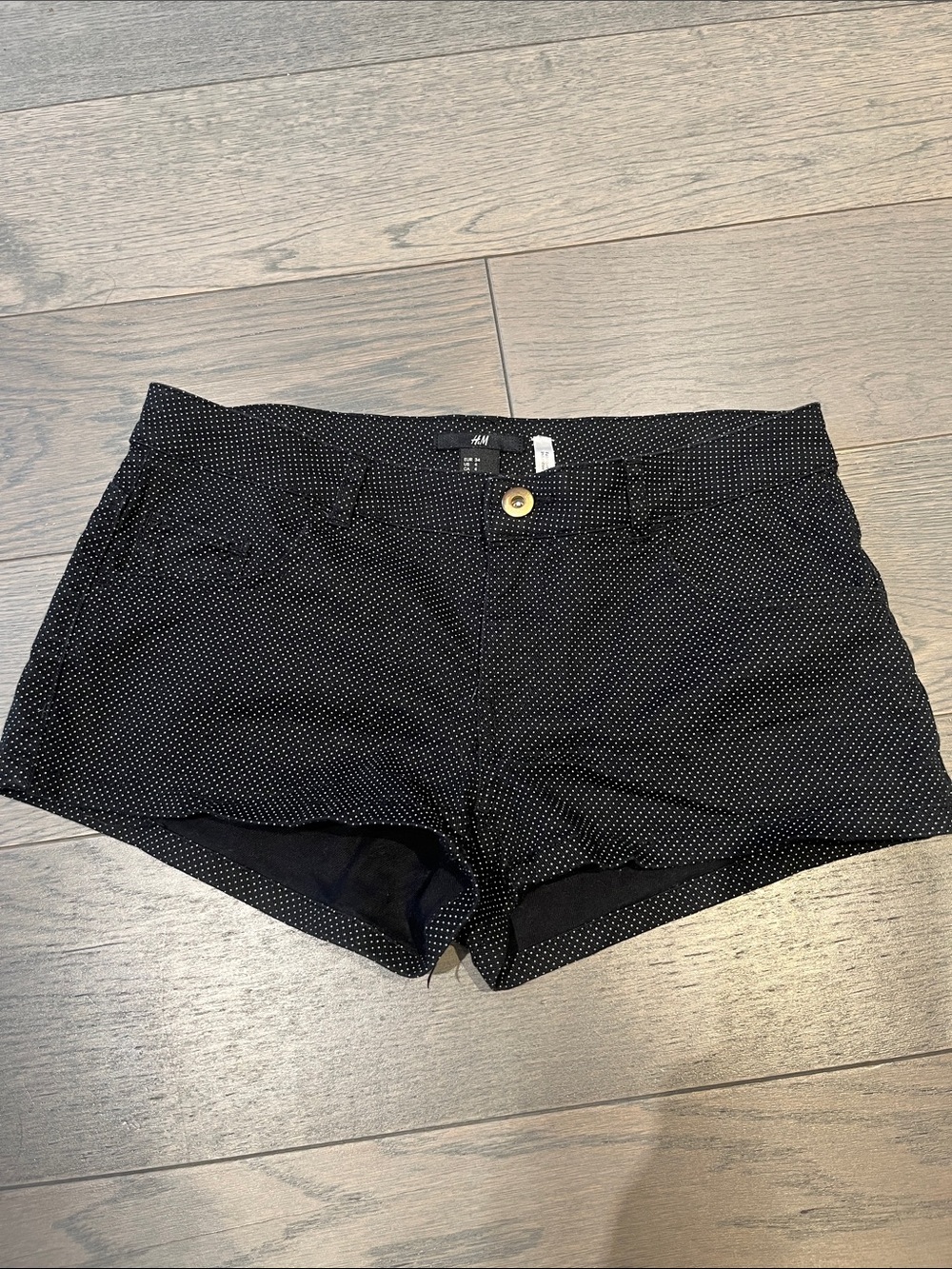 H&M Black Tiny Dot Jean Shorts